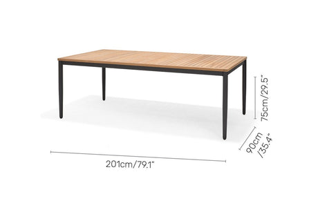 Topaz 9 Piece Teak Big Rectangular Dining Set - | Patioza