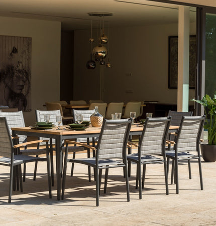 Topaz 9 Piece Teak Big Rectangular Dining Set