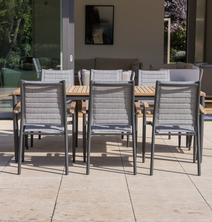 Topaz 9 Piece Teak Big Rectangular Dining Set