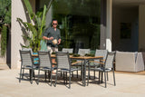 Topaz 9 Piece Teak Big Rectangular Dining Set - | Patioza