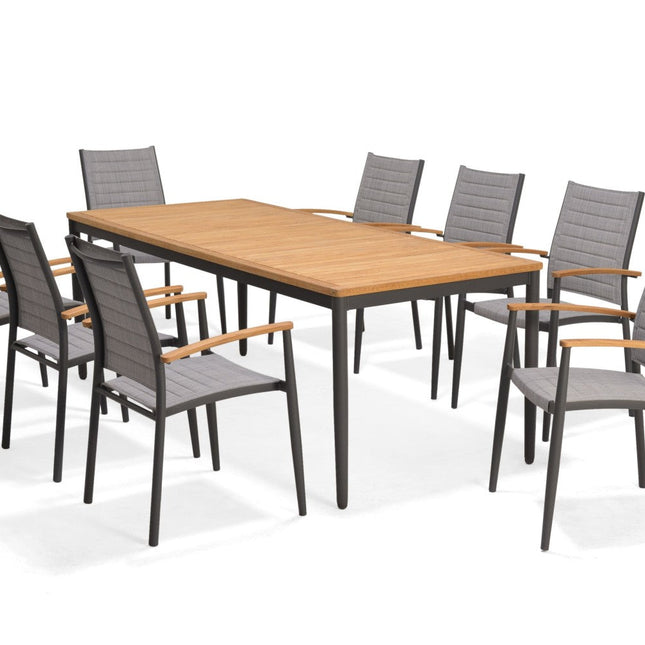 Topaz 9 Piece Teak Big Rectangular Dining Set