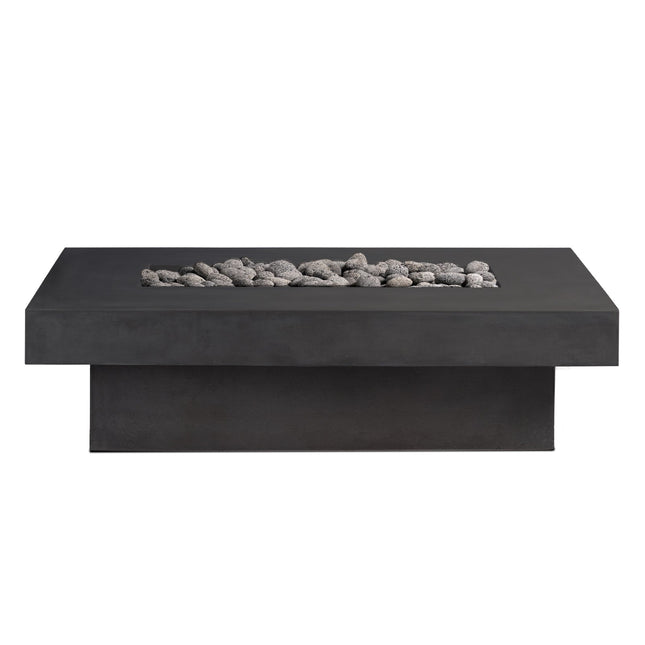 Toplina - Rectangular Concrete Fire Pit Table - Fire Pit Table | Patioza
