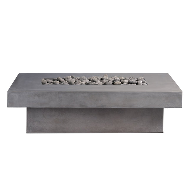 Toplina - Rectangular Concrete Fire Pit Table - Fire Pit Table | Patioza