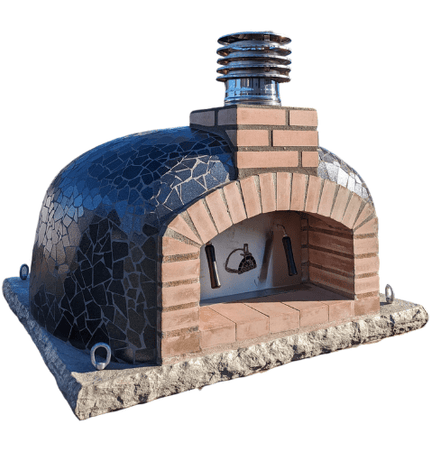 Traditional Wood Fired Brick Pizza Oven - Mediterranean Pro Mosaic - Traditional Wood Fired Brick Oven | Patioza