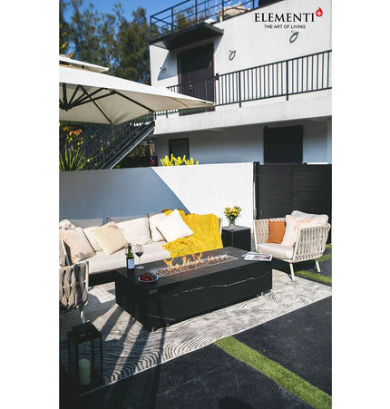 Elementi Plus - Varna Marble Porcelain Fire Table 60"