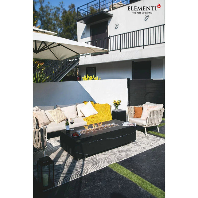 Elementi Plus - Varna Marble Porcelain Fire Table 60" - Fire Table | Patioza