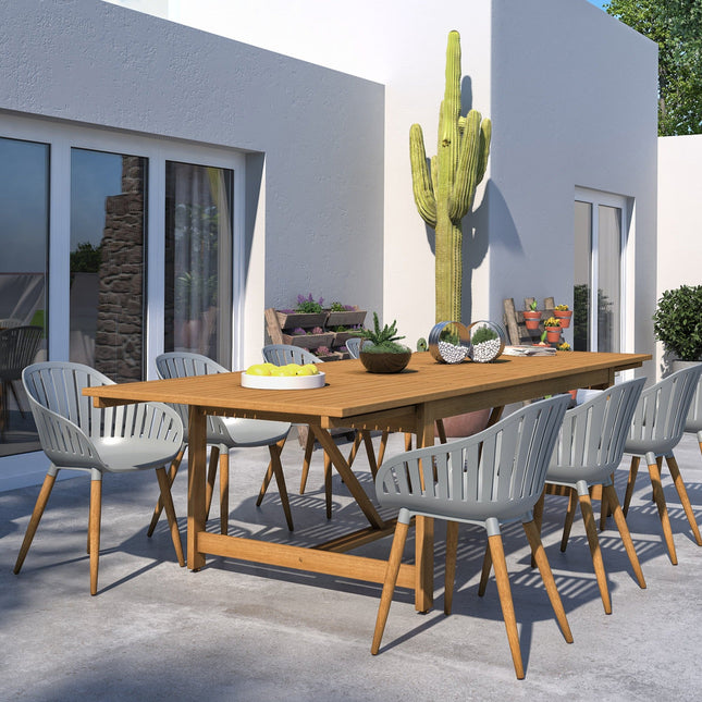 Leyland Table and Nassau Grey Armchairs Dining Set