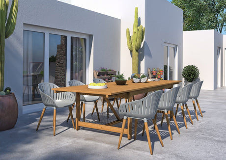 Leyland Table and Nassau Grey Armchairs Dining Set - Patio Dining Sets | Patioza