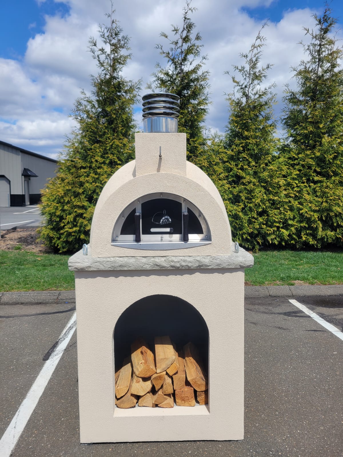 Traditional Wood Fired Brick Pizza Oven - Sierra Dune with Matching Base - Traditional Wood Fired Brick Oven | Patioza