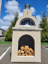 Traditional Wood Fired Brick Pizza Oven - Sierra Dune with Matching Base - Traditional Wood Fired Brick Oven | Patioza
