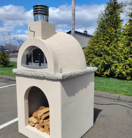 Traditional Wood Fired Brick Pizza Oven - Sierra Dune with Matching Base - Traditional Wood Fired Brick Oven | Patioza