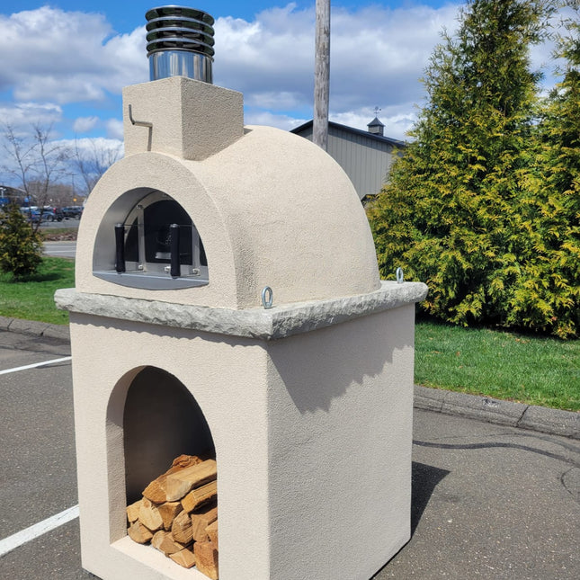 Traditional Wood Fired Brick Pizza Oven - Sierra Dune with Matching Base - Traditional Wood Fired Brick Oven | Patioza