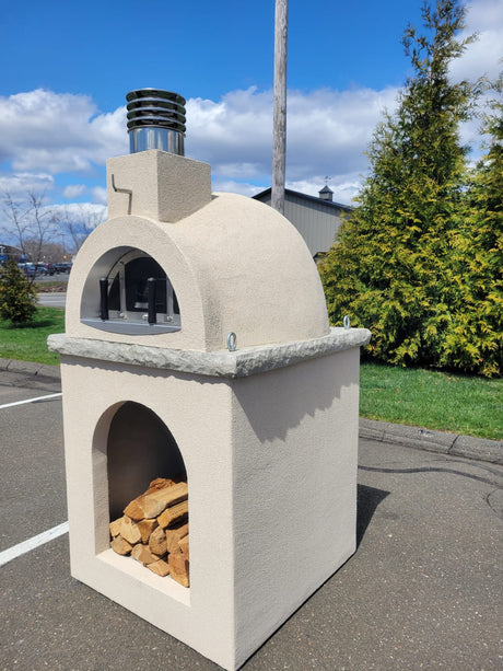 Traditional Wood Fired Brick Pizza Oven - Sierra Dune with Matching Base - Traditional Wood Fired Brick Oven | Patioza