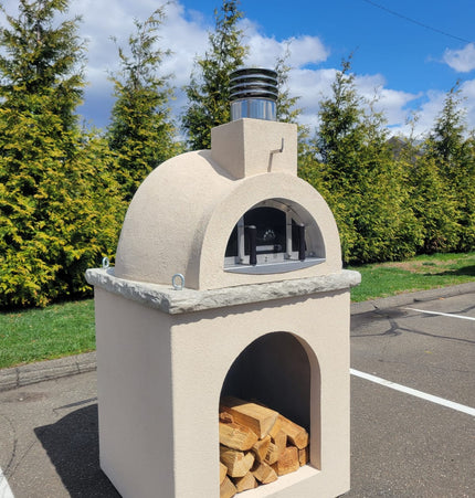 Traditional Wood Fired Brick Pizza Oven - Sierra Dune with Matching Base - Traditional Wood Fired Brick Oven | Patioza