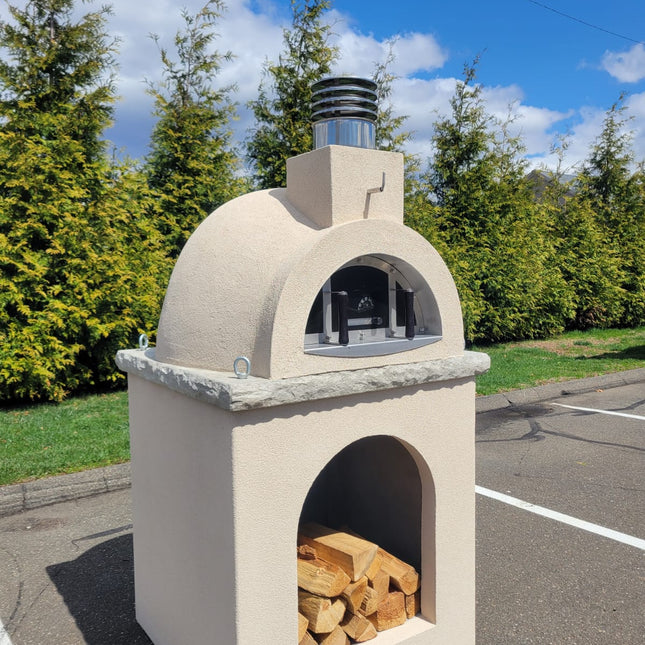 Traditional Wood Fired Brick Pizza Oven - Sierra Dune with Matching Base - Traditional Wood Fired Brick Oven | Patioza
