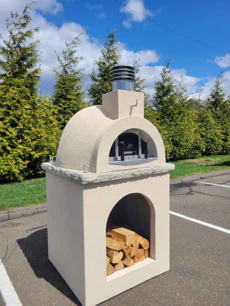 Traditional Wood Fired Brick Pizza Oven - Sierra Dune with Matching Base - Traditional Wood Fired Brick Oven | Patioza
