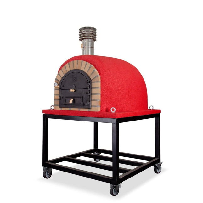 Traditional Wood Fired Brick Pizza Oven - Royal w/Portable Steel Base - | Patioza