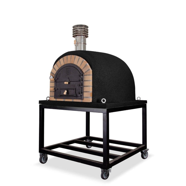Traditional Wood Fired Brick Pizza Oven - Royal w/Portable Steel Base - | Patioza