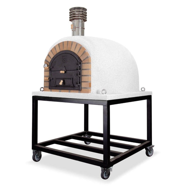 Traditional Wood Fired Brick Pizza Oven - Royal w/Portable Steel Base - | Patioza