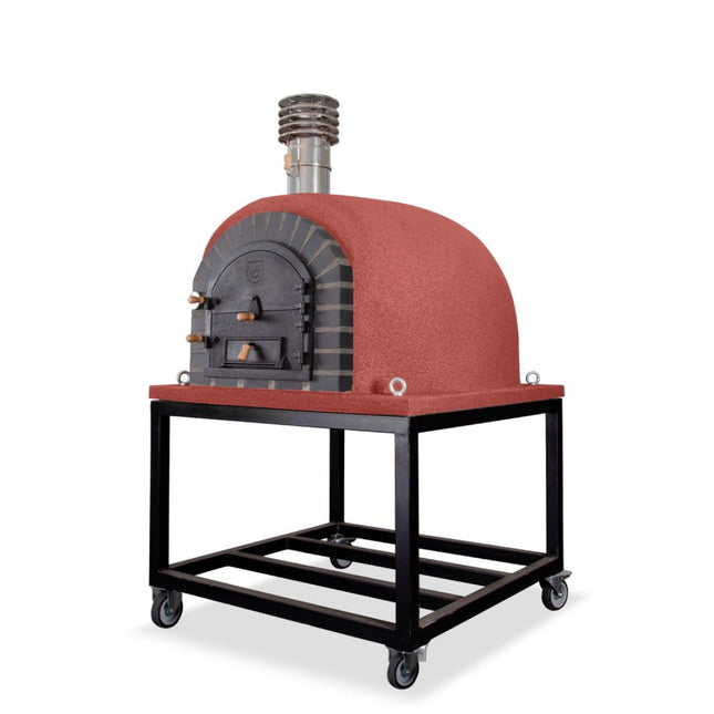 Traditional Wood Fired Brick Pizza Oven - Modern Royal w/Portable Steel Base - | Patioza