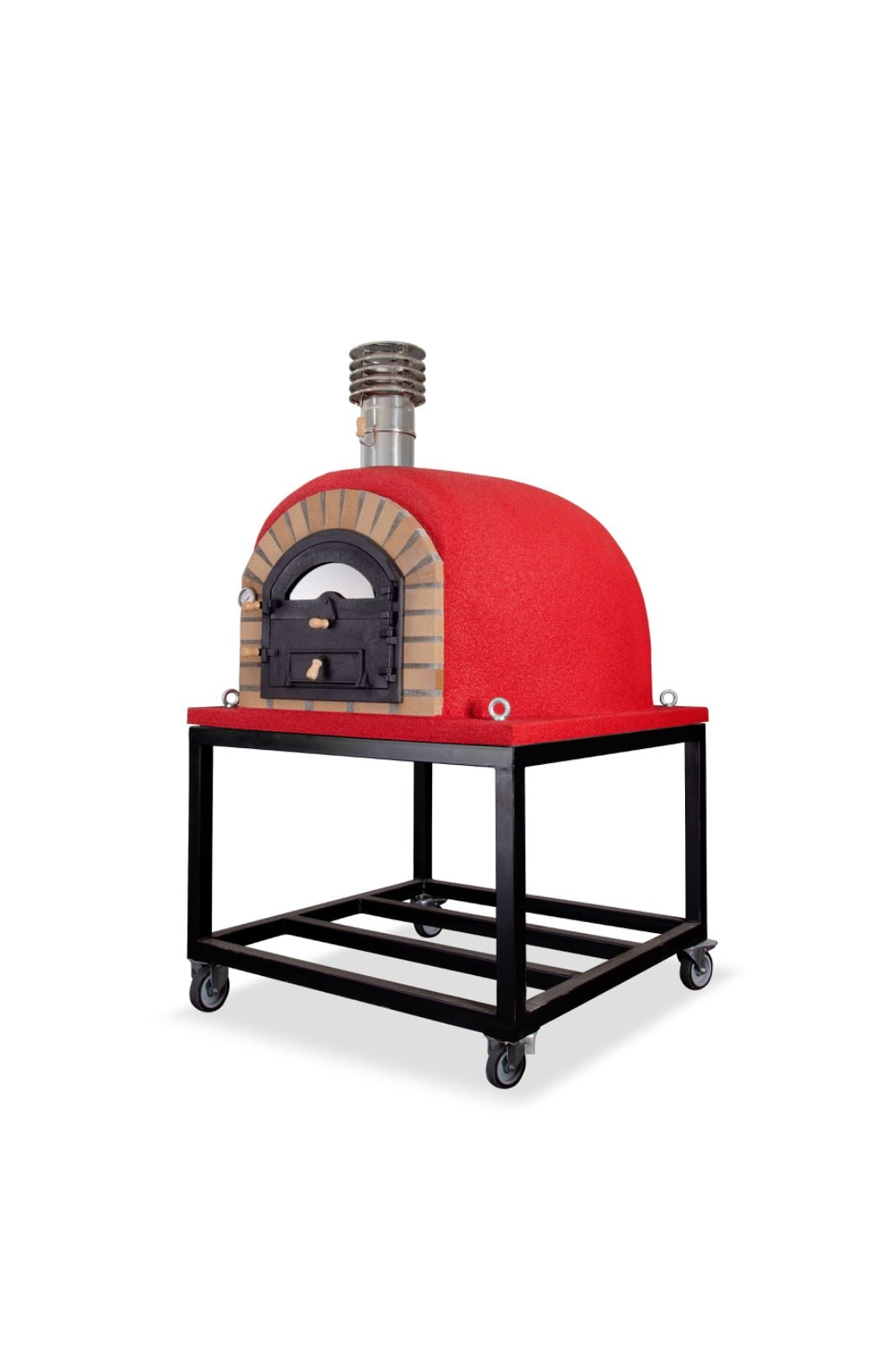 Traditional Wood Fired Brick Pizza Oven - Modern Royal w/Portable Steel Base - | Patioza