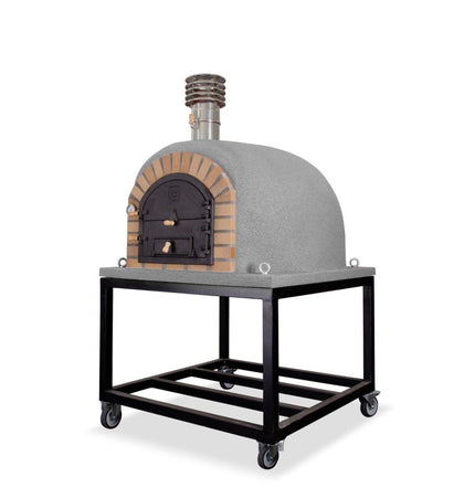 Traditional Wood Fired Brick Pizza Oven - Royal w/Portable Steel Base - | Patioza
