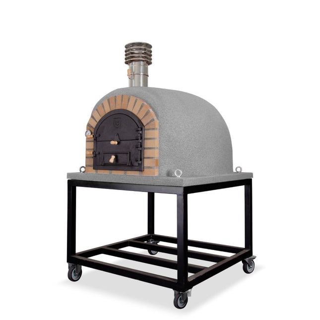 Traditional Wood Fired Brick Pizza Oven - Royal w/Portable Steel Base - | Patioza