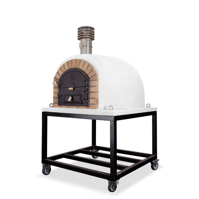 Traditional Wood Fired Brick Pizza Oven - Royal w/Portable Steel Base - | Patioza