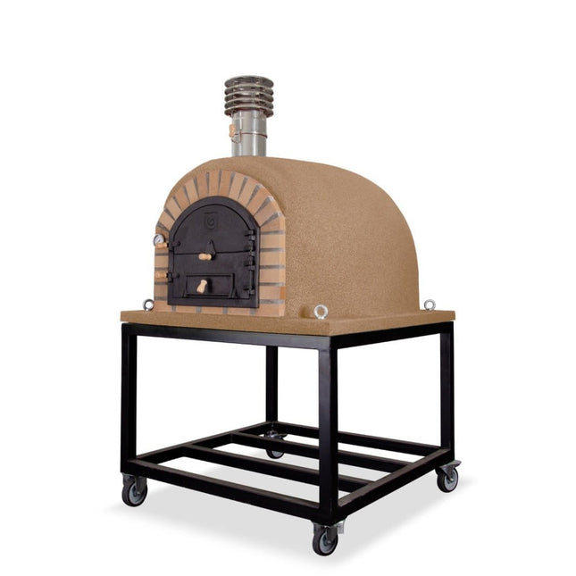 Traditional Wood Fired Brick Pizza Oven - Royal w/Portable Steel Base - | Patioza