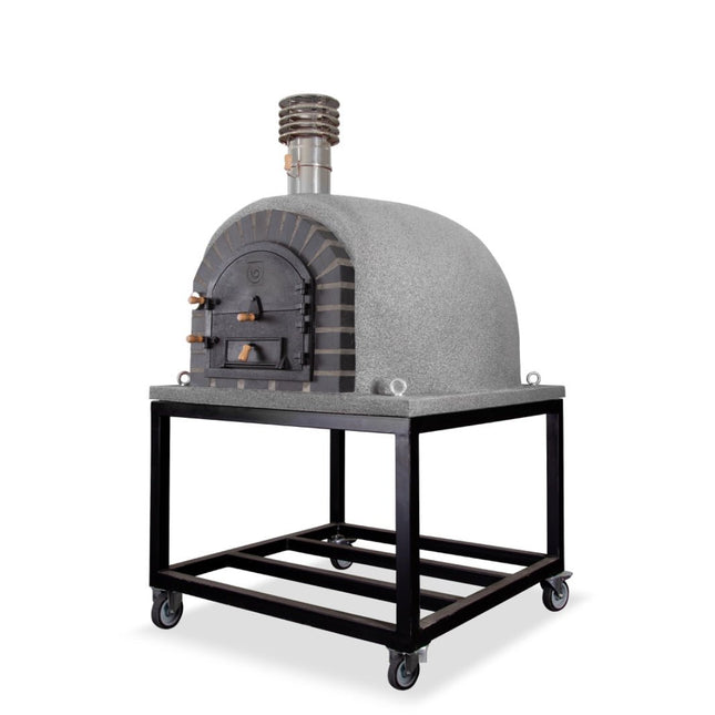 Traditional Wood Fired Brick Pizza Oven - Modern Royal w/Portable Steel Base - | Patioza