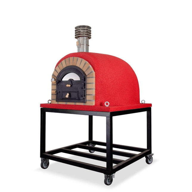 Traditional Wood Fired Brick Pizza Oven - Royal w/Portable Steel Base - | Patioza