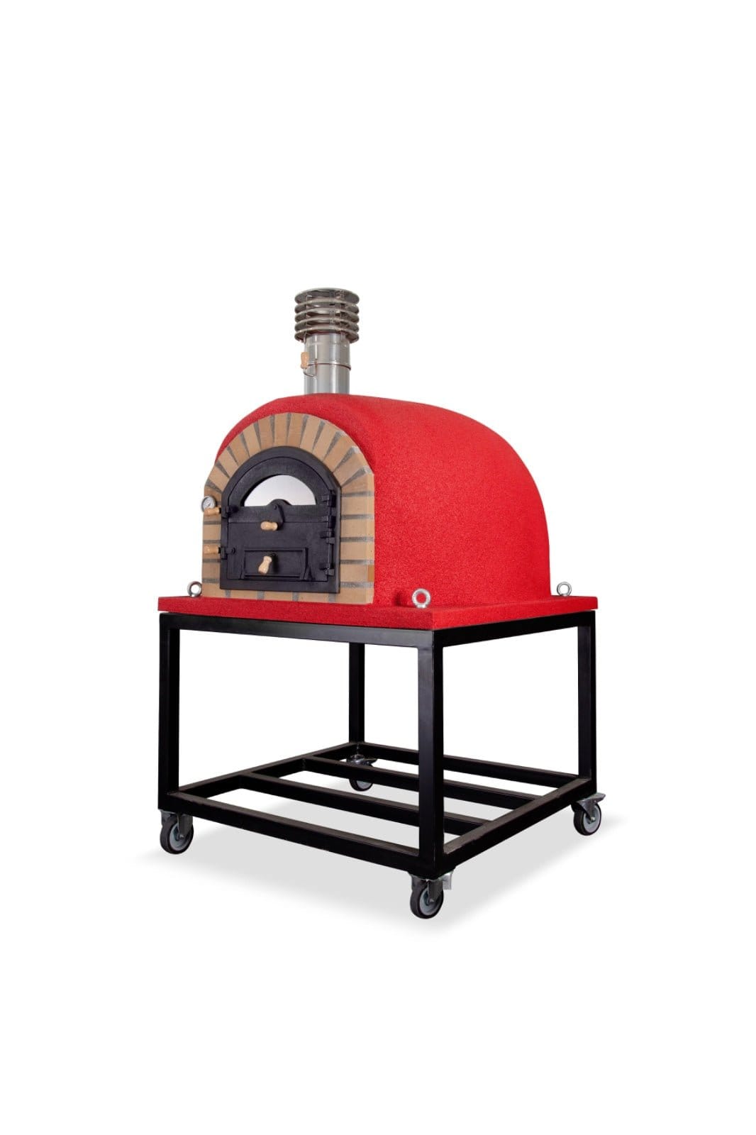 Traditional Wood Fired Brick Pizza Oven - Royal w/Portable Steel Base - | Patioza