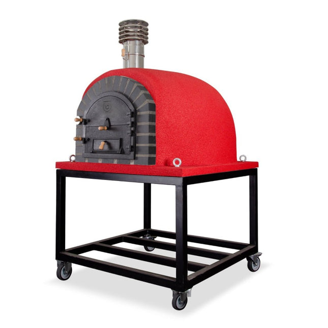 Traditional Wood Fired Brick Pizza Oven - Modern Royal w/Portable Steel Base - | Patioza