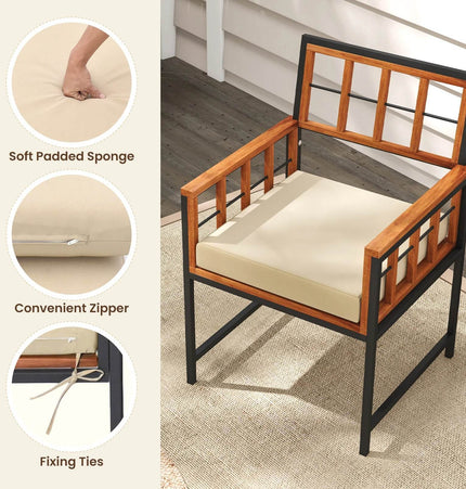 7 Piece Outdoor Patio Dining Set with Acacia Wood Table - Patio Furniture | Patioza