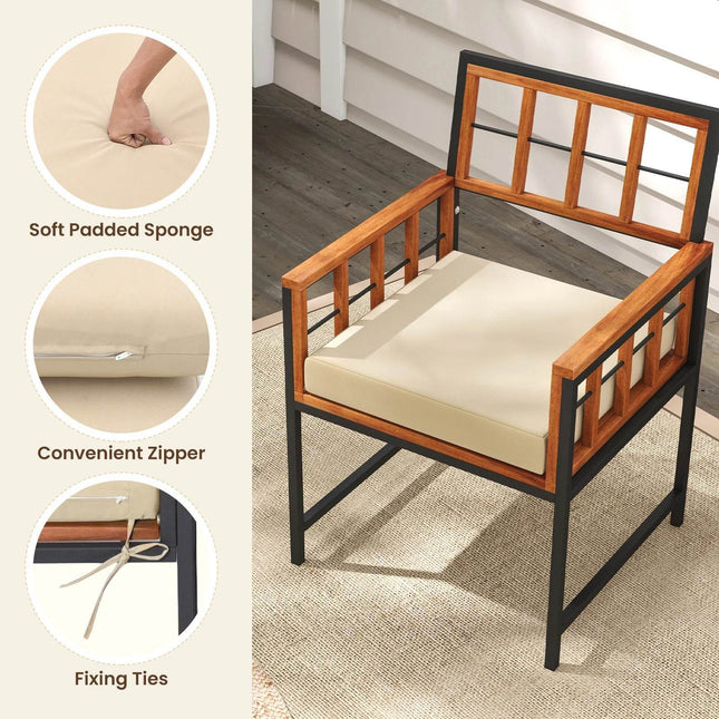 7 Piece Outdoor Patio Dining Set with Acacia Wood Table - Patio Furniture | Patioza