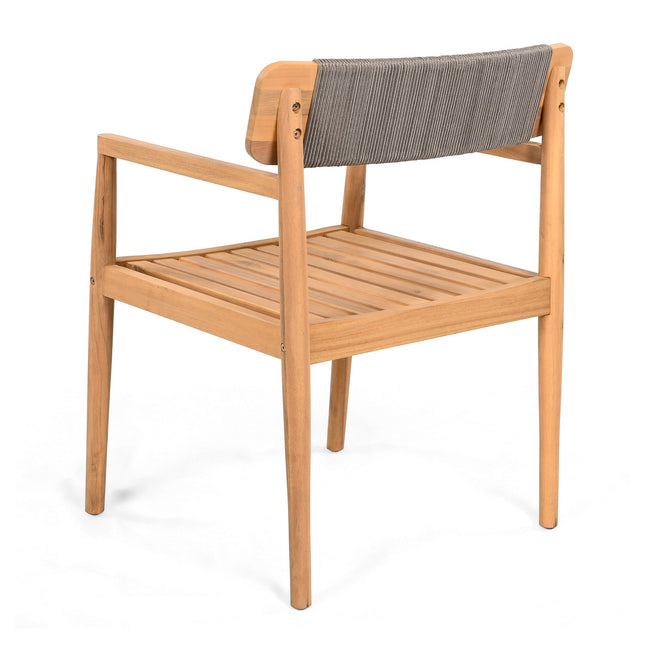 Patio Set Outdoor Acacia Wood Furniture Sets - Braided Dining Chairs & Dining Table - Patio Furniture | Patioza