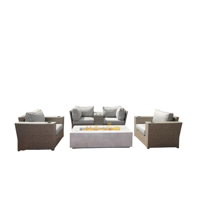 Outdoor Elegance Conversation Set With Fire Pit - 2 Piece Outdoor Sets | Patioza