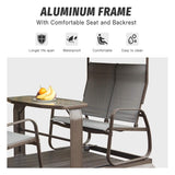 Alora 4 - Seat Outdoor Aluminum Patio Swing Glider Bench With Canopy (SAK41726) - Outdoor Furniture Sets | Patioza