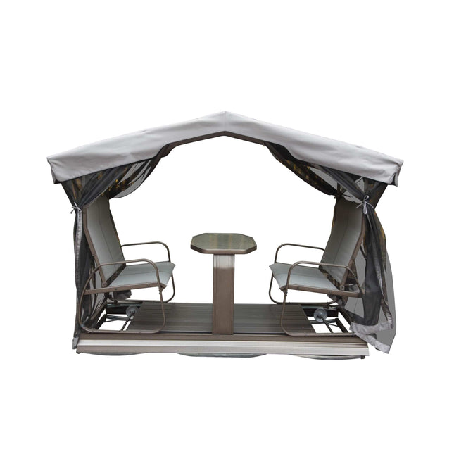 Alora 4 - Seat Outdoor Aluminum Patio Swing Glider Bench With Canopy (SAK41726) - Outdoor Furniture Sets | Patioza