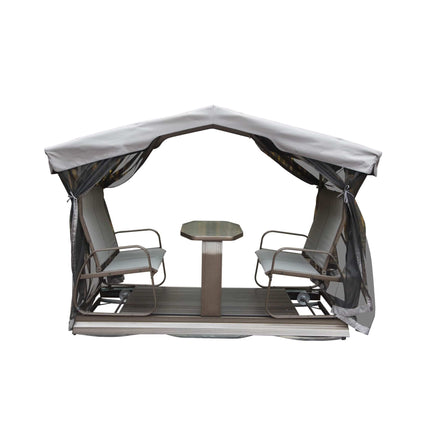 Alora 4 - Seat Outdoor Aluminum Patio Swing Glider Bench With Canopy (SAK41726) - Outdoor Furniture Sets | Patioza