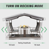 Alora 4 - Seat Outdoor Aluminum Patio Swing Glider Bench With Canopy (SAK41726) - Outdoor Furniture Sets | Patioza