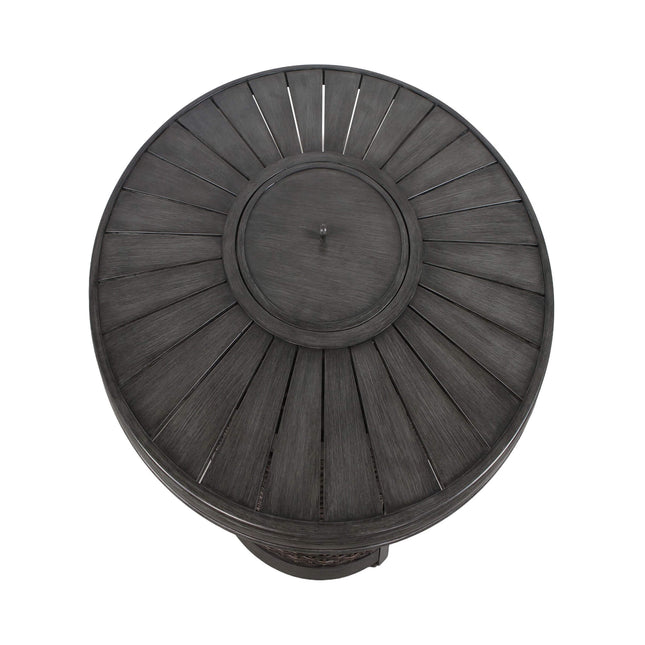 Alora 52 - Inch Propane Fire Pit Wicker Table With Aluminum Top (SAK28510) - Fire Pits | Patioza