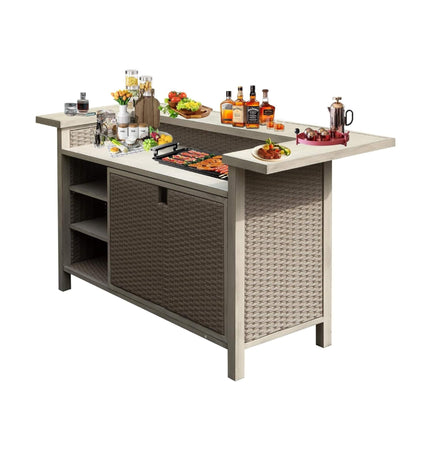 Alora Premium All-Weather Spacious Outdoor Patio Bar Table With Aluminum Frame (SAK51876)