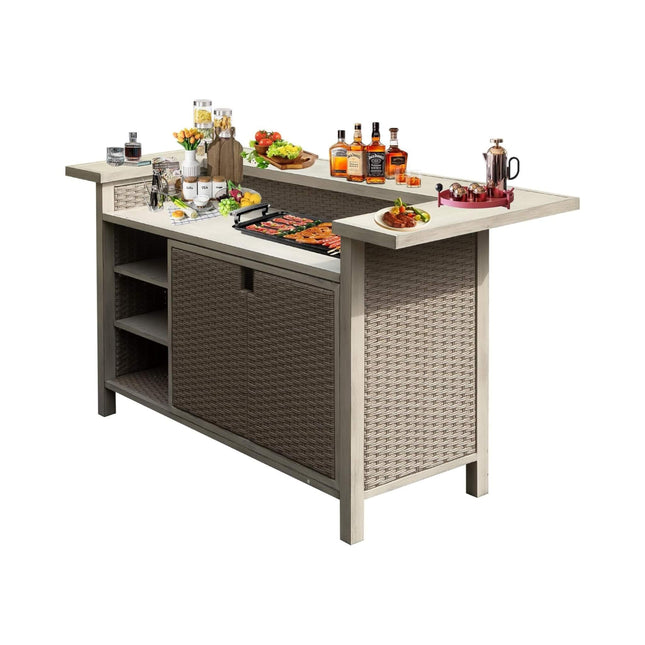 Alora Premium All-Weather Spacious Outdoor Patio Bar Table With Aluminum Frame (SAK51876) - Outdoor Tables | Patioza