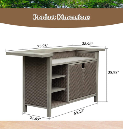 Alora Premium All-Weather Spacious Outdoor Patio Bar Table With Aluminum Frame (SAK51876)