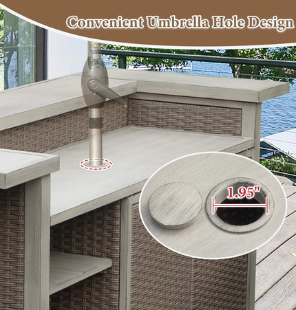 Alora Premium All-Weather Spacious Outdoor Patio Bar Table With Aluminum Frame (SAK51876)