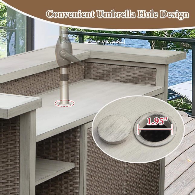 Alora Premium All-Weather Spacious Outdoor Patio Bar Table With Aluminum Frame (SAK51876) - Outdoor Tables | Patioza