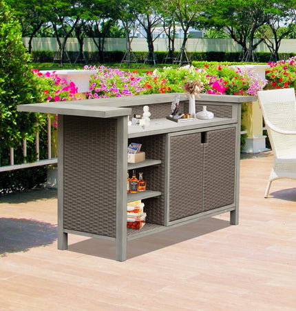 Alora Premium All-Weather Spacious Outdoor Patio Bar Table With Aluminum Frame (SAK51876)