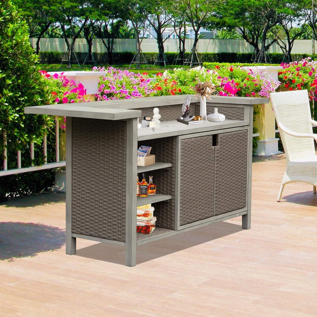 Alora Premium All-Weather Spacious Outdoor Patio Bar Table With Aluminum Frame (SAK51876) - Outdoor Tables | Patioza