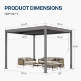 Alora Aluminum Louvered Pergola Kit With Adjustable Roof & Drainage (SAK94316) - Canopies & Gazebos | Patioza